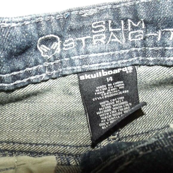 Two NWT Skullboards jeans w/ belts Boys Size 14 - Picture 6 of 8